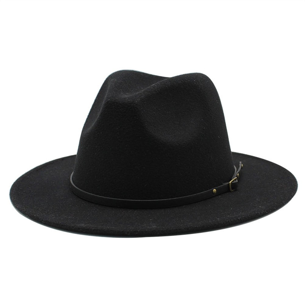 Mens Fedora Hats Women Jazz Hat Unisex WideBrim Panama Style Hat Felt