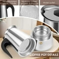 thumbnail image 5 of Ikoopy Stovetop Espresso Maker Versatile Time Saving Stainless Steel Moka Pot Easy to Clean Stove Top Coffee Makers Ergonomic Cafe Classic Induction Cookers for Home Using, 5 of 13