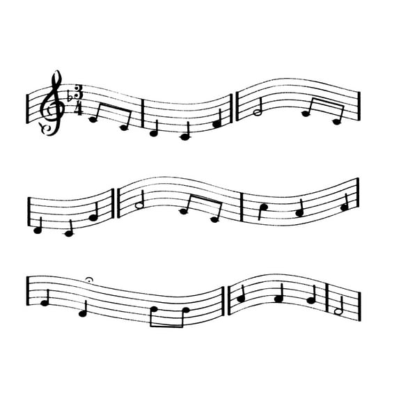 Whimsical Practicality's Music Notes Edible Icing Image Cake Border Strips-3-2.5"x10.5" Strips