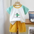 thumbnail image 4 of Birdeem Ensembles de Blouses et Chemises à Manches Courtes à Col Rond Bébé Été Mignon Imprimé Col Rond Ensemble de Shorts à Manches Courtes, 4 of 12