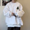 thumbnail image 4 of Sudadera con capucha de gran tamaño informal para otoño e invierno, con bordado de muñeco de nieve y árbol de Navidad para mujer, sudadera polar, bolso a juego, 4 of 4