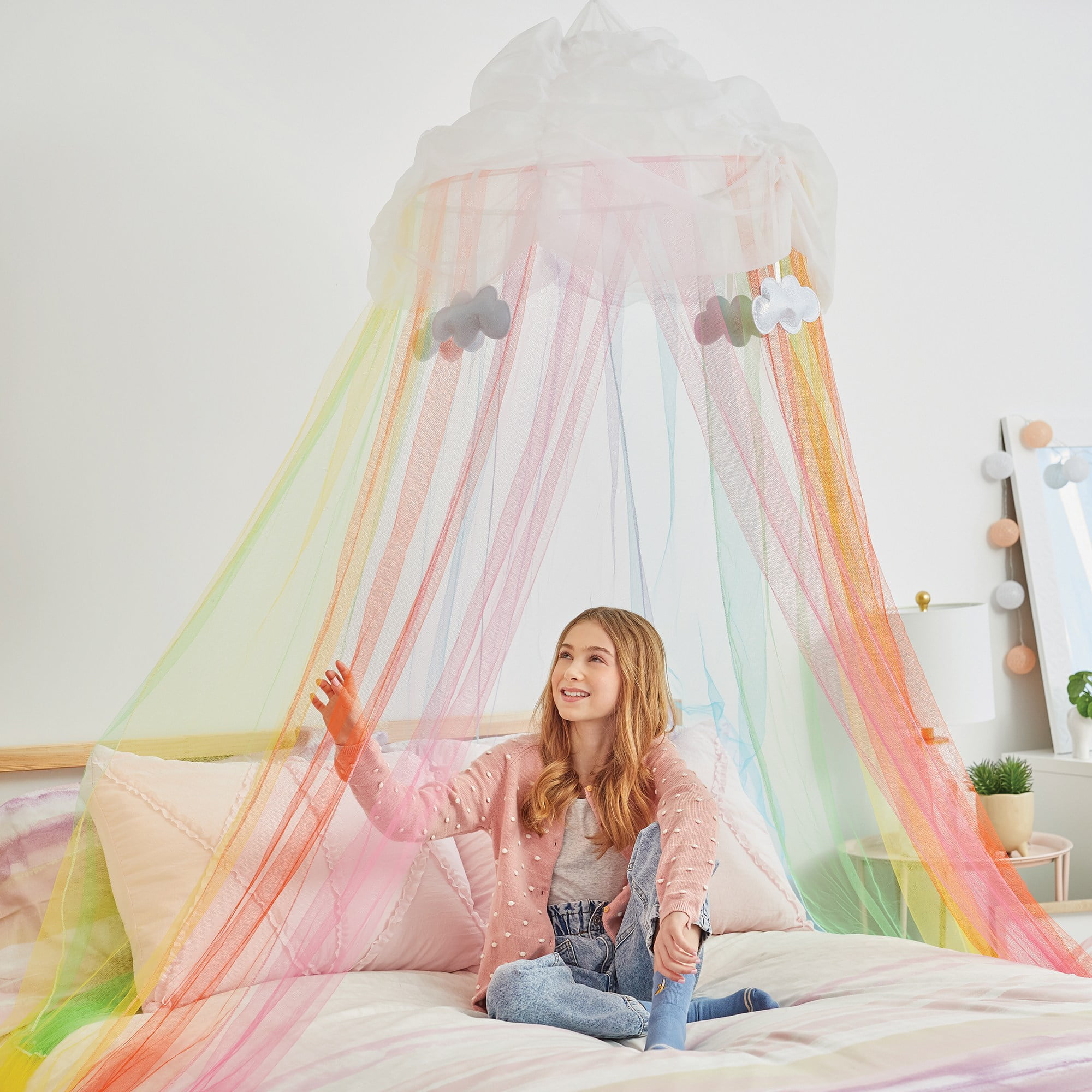 Under the Rainbow Multicolor Round Bed Canopy