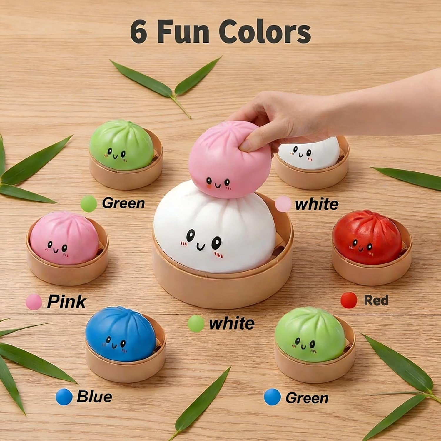 Yippzo Mystery Dumpling Squishy , 3.35 Inch Giant Dumpling Stress Ball, Rainbow Mystery Squishy Bun, Soft Squeeze Decompression Dough for Adults
