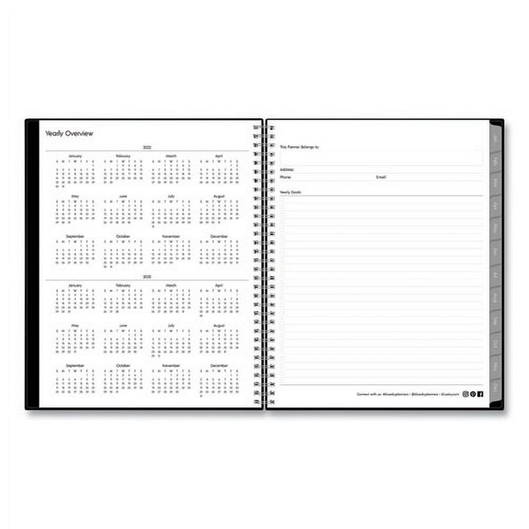Enterprise Weekly/Monthly Planner, Enterprise Formatting, 8 x 5, Black Cover, 12-Month (Jan to Dec): 2024