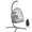 Light Gray, variant on RADIATA Foldable Hanging Egg Chair with Stand and Cover, Indoor Outdoor PE Wicker Lounge Chair, 350 lbs Weight Capacity, Brown