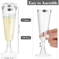 thumbnail image 2 of 120 Pack 5 Ounces Plastic Champagne Flutes Disposable Plastic Champagne Glasses for Parties Clear Toasting Flutes Cocktail Cups for Wedding, Anniversary, Birthday (Gold), 2 of 14