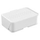 thumbnail image 1 of Inteprter Esponja soporte cajón baño doble capa almacenamiento fregadero bandeja organización secado organizador escurridor Juegos de accesorios de baño Blanco Inteprter HA065187-01, 1 of 6