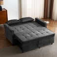 thumbnail image 3 of 56.9" Loveseat Sofa Pull-Out Sofa Bed with a Reversible Backrest Cushion, Side Pockets, Two USB Ports and a Phone Holder for Living Room, Black, 3 of 9