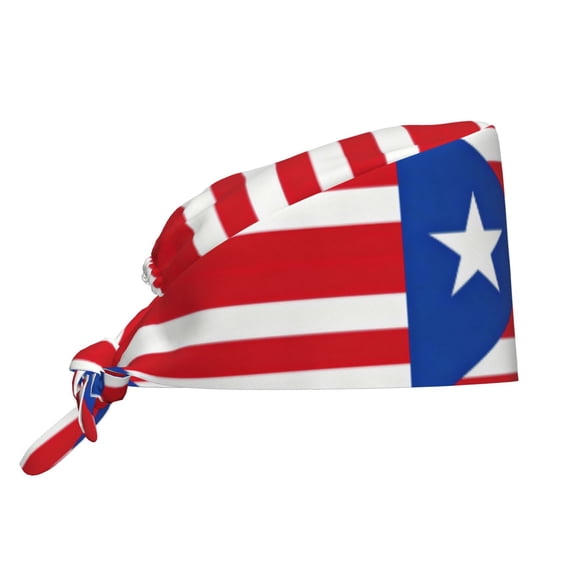 Working Cap With Sweatband For Women Men Puerto-Rico Flag Adjustable Cleaning Hat