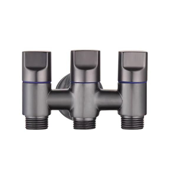 KTFgvq Stainless Steel Triple Outlet Faucet Sturdy Rust Resistant Water Flow Control for Kitchen Sink, Multicolor