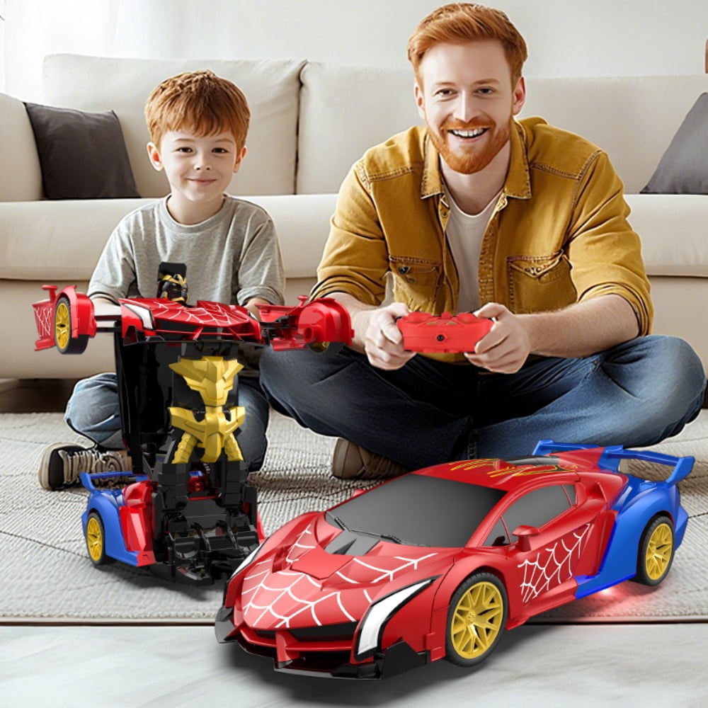 Spider RC Car Transform Robot, 2.4GHz Remote Control Spider Cars for Kids, 1:18 Scale Robot Toy Car One-Key Transformation, 360° Rotation, Auto Mode, Rechargeable Battery, Toys Gift for Boys