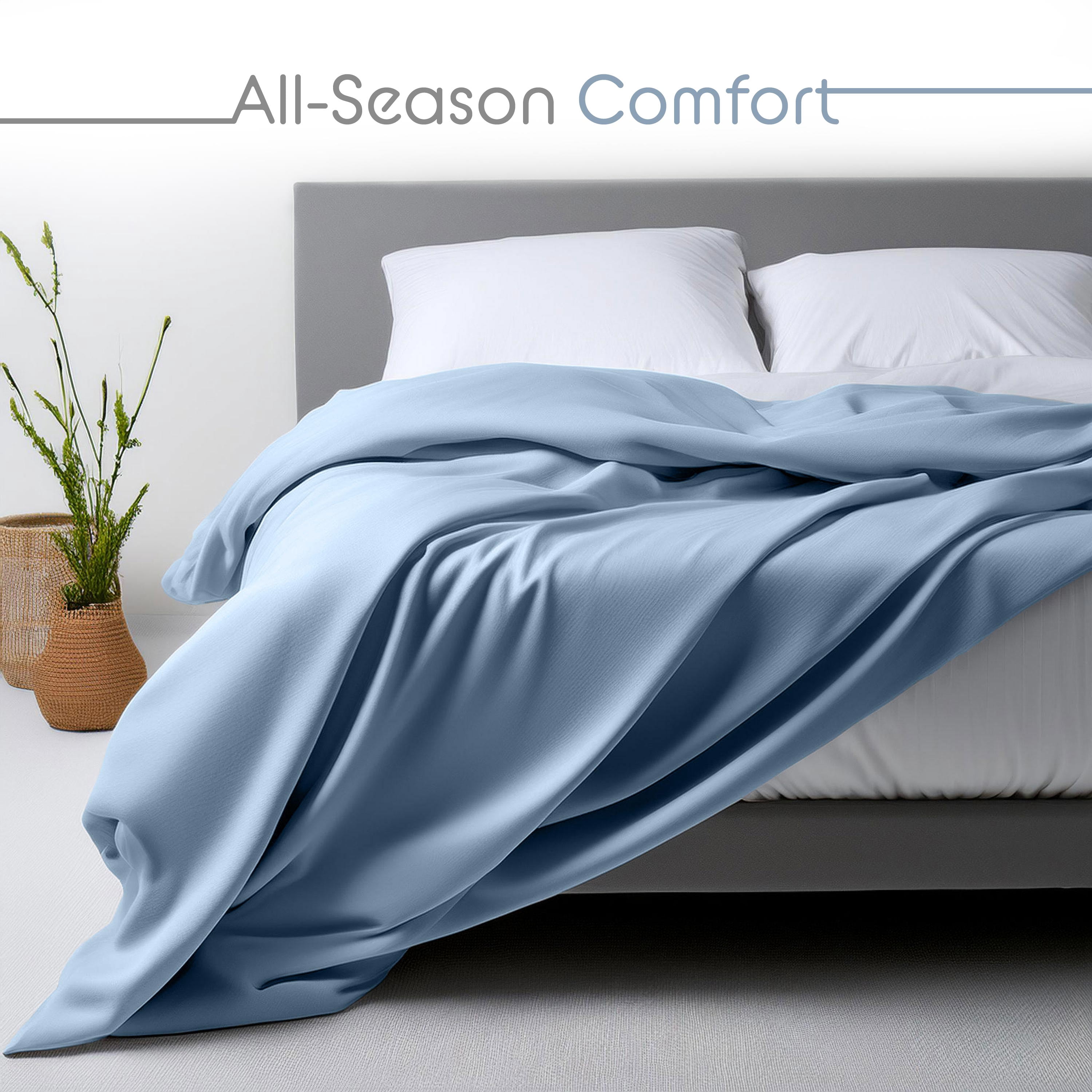 Vellux Jersey Knit 4-Piece King Sheet Set, Cotton Blend, Blue