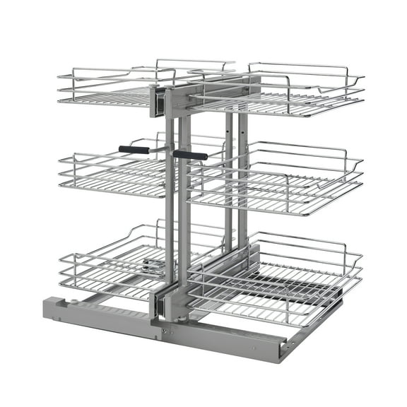 Rev-A-Shelf 3 Tier Pullout Organizer for Corner Cabinets with Soft-Close