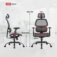 thumbnail image 3 of BestOffice Ergonomic High Back Mesh Task Chair with Arms, Lumbar Support, Swivel, Rolling for Men (Grey), 3 of 7
