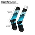 thumbnail image 2 of Naloa Blue Full Moon Wolf Thigh High Socks Extra Long Stretchy Sock Women Over Knee High Opaque Stocking Daily Wear, 2 of 6