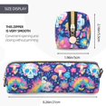 thumbnail image 3 of Fotbe mushroom Skull rainbow color Estuche para Lápices de Cuero con Estampado, Estuche con Cremallera Resistente, Organizador Compacto y Elegante para Papelería, 3 of 7