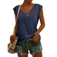 thumbnail image 1 of Femmes Tops Mode Femmes Solide Couleur Cap Manches V Cou Décontracté en Vrac Manches Courtes T-Shirt Top Armée Vert, 1 of 6