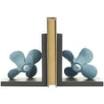 thumbnail image 6 of DecMode 6" Distressed Propeller Boat Teal Metal Bookends with Brown L-Shaped Stands (Set of 2), 6 of 11