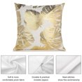 thumbnail image 3 of Juego de 2 fundas de almohada decorativas de color blanco y dorado de 18 x 18 pulgadas, funda de cojín para sofá, decoración del hogar, juego de fundas de almohada para sala de estar, 3 of 6