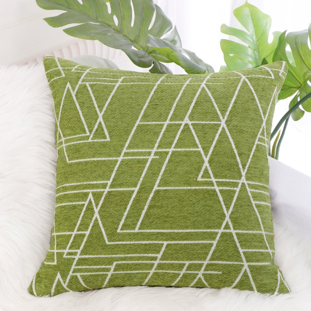 PiccoCasa Housse de Coussin en Polyester 18"x18 Pouces, Vert