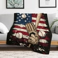 thumbnail image 4 of Sunflower Bumble Bee American Flag Blanket Gifts for Girls Boys Soft Throw Blanket Comfy Plush Blanket Flannel Travel Blankets for Outdoor Couch Sofa Birthday Gifts for Women Men Kids, 4 of 5