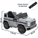 thumbnail image 4 of Camioneta Montable Eléctrica AMG Mercedes Benz G-63 para Niños 12V Bluetooth Apto a partir de 3 años Soporta Hasta 35 kg - Gris, 4 of 7