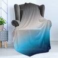 thumbnail image 4 of Ombre Soft Flannel Fleece Throw Blanket, Abstract Color Change Pattern Ornamental Blue Tones Open Sky Theme Design, Cozy Plush for Indoor and Outdoor Use, 60" x 80", Grey and Blue, by Ambesonne, 4 of 5