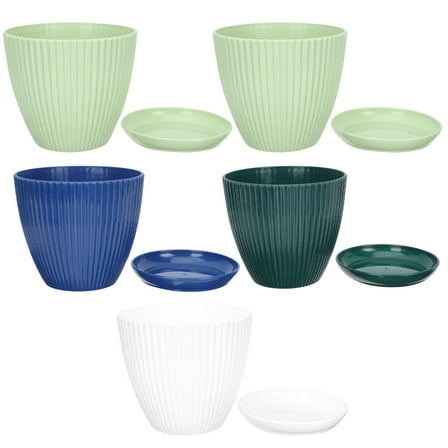 unbranded  5 Pcs Thickened Potted Flowerpot Planter Set Textured Pots Man