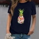 thumbnail image 3 of Puntoco Mujeres Casual Impresión Camisas Manga Corta Camiseta Suelta tops Túnica Blusa Puntoco Puntoco-2839, 3 of 4