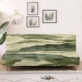 thumbnail image 4 of ZIATUBLES Armless Sofa Cover, Stretch Futon Slipcover with Elastic Bottom Dustproof Couch Cover Machine Washable Furniture Protector for Living Room Bedroom, Green Camouflage Print, 4 of 9