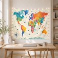 thumbnail image 5 of World Map Among Planes, Ships and Flight Paths, Adventurous Watercolor for Travel Lovers, Geography Wall Art, Graduation Gift, Tapestry Wall Hanging for Bedroom and Study Room, 5 of 7