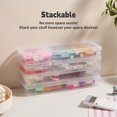 thumbnail image 4 of novelinks Stackable Plastic Clear Storage Box Containers with Latching Lid - Art Craft Supply Organizer Storage Containers for Pencil Box, Crayon, Beads, Jewelry (9 Pack Medium -Clear), 4 of 7