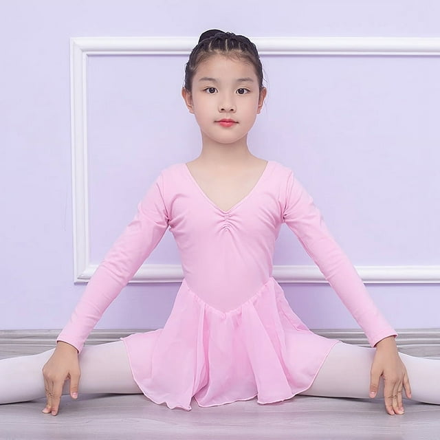 Vestido de ballet para niñas, traje de leotardo de danza y gimnasia para niños, Ropa de baile con falda