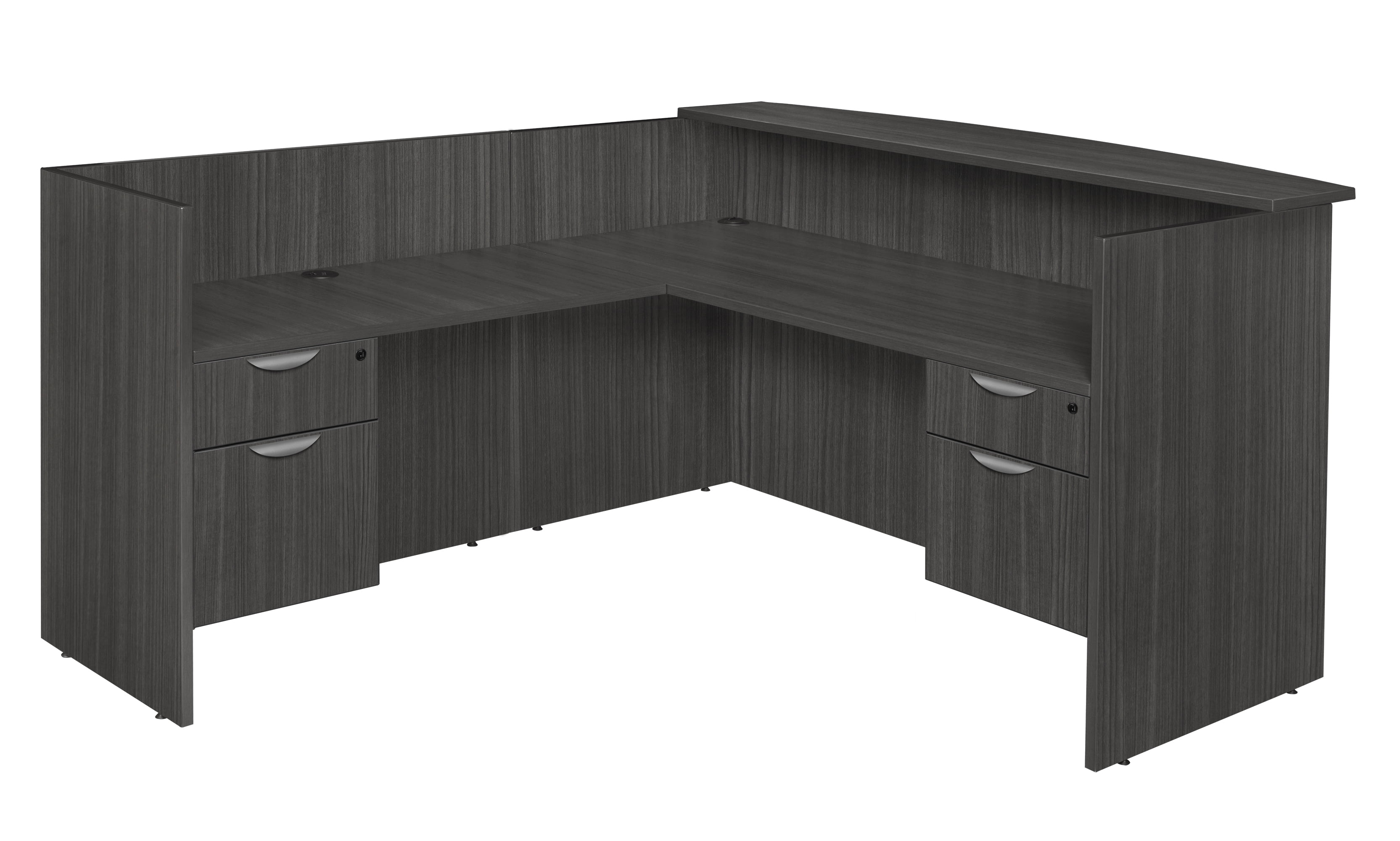 Regency Legacy Traditional 71" LShape Melamine Portable Reception Desk