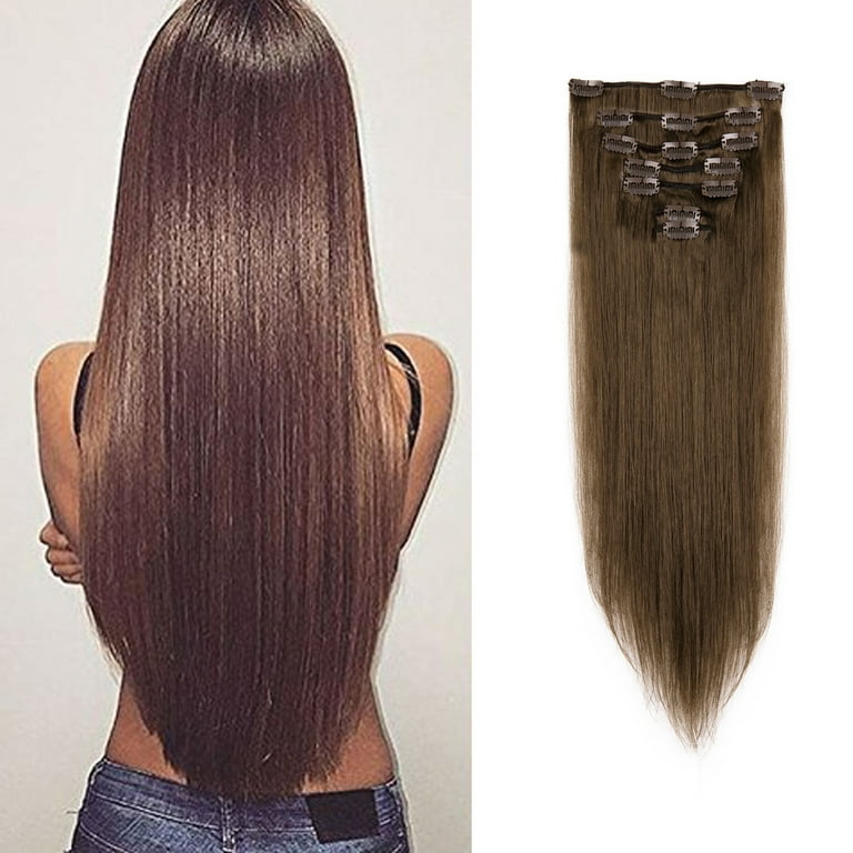 LELINTA 100 Human Hair Clip In Hair Extensions Can Curly Dyed