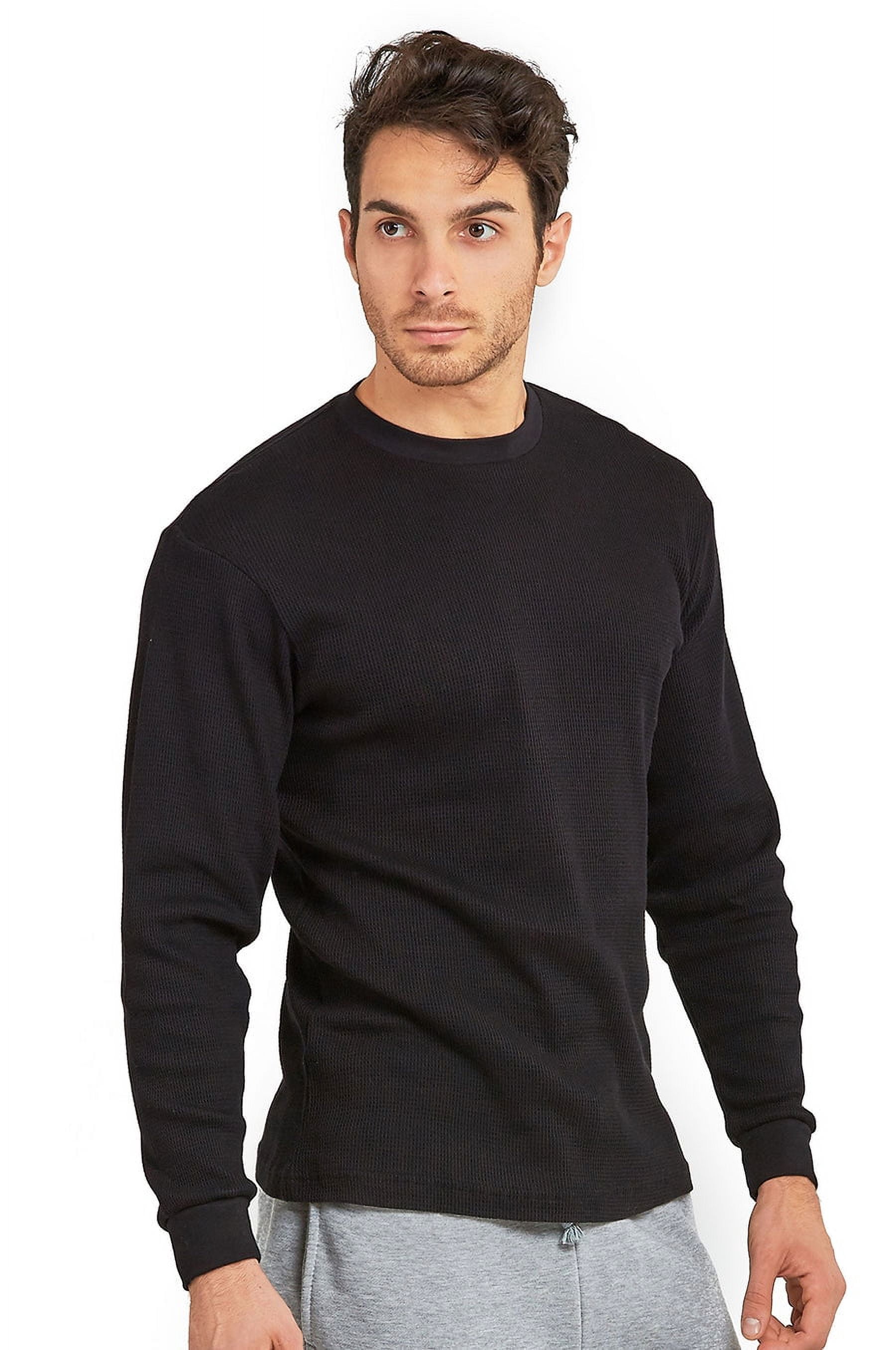 3 Packs of Top Pro Men's Classic Waffle Knit Heavyweight Cotton Long Sleeve Thermal T-Shirt Top