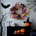 thumbnail image 7 of Lumiparty 18" Halloween Wreath for Front Door,  Outdoor Indoor Decor for Window, Mantel, Wall, Fireplace Artificial Decorations, Purple, 7 of 7