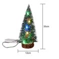 thumbnail image 2 of Árboles de Navidad de madera, decoración navideña de mesa, adornos de árboles de Navidad de pino de madera, nieve flocada, 2 of 5