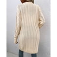 thumbnail image 2 of SWSMCLT Women's Long Sleeve Cardigan Sweater Deep V Neck Button Long Outerwear Knit Winter Soft Fall Fashion Warm Beige X-Large, 2 of 4