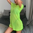 thumbnail image 4 of Douhoow Women Solid See Through Sheer Mesh Bikini Cover Up Swimwear Summer Beach Mini Dress, 4 of 6