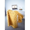 thumbnail image 3 of Chunky Knit Wool Merino Blanket , Boho Bedroom Home Decor, 3 of 4