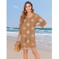 thumbnail image 5 of Zeagoo Vocation Women Casual Summer Dress Boho V Neck Long Sleeve Short Babydoll Floral Print Flowy Beach Dresses, 5 of 6
