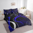 thumbnail image 3 of jejeloiu Modern Geometric Aesthetic 7 Pieces Bedding Comforter Set,Blue Black White Full Bedding Set For Girls Boys Reversible, 3 of 8