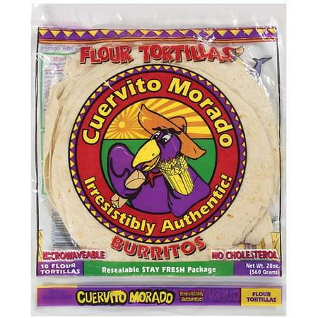 Cuervito Morado: Tortillas Flour Burritos Bread, 20 oz