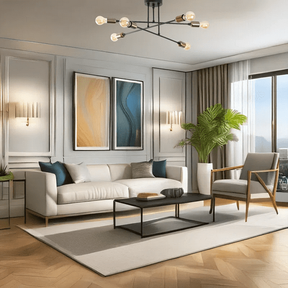 6 Lights Metal Body Sputnik Chandelier