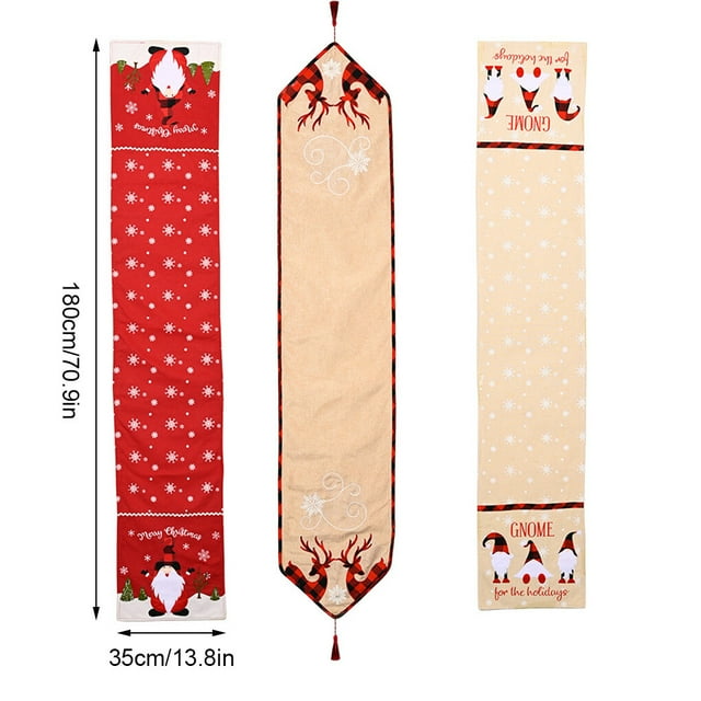 tredstone Xmas Coffee Table Cover Embroidered Pattern Printed Placemat Beautiful Tassels Fine Tablecloth Party New Year Accessories Elk