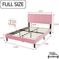 thumbnail image 6 of Alazyhome Full Size Modern Velvet Platform Bed with Storage Box, Pink, 6 of 6