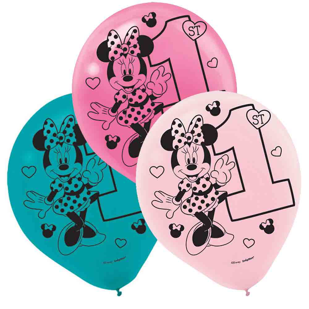 Minnie Mouse Birthay Party Foil Helium Balloons Supplies Baby Pink Girl H 1