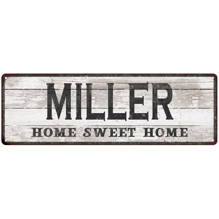 Shabby Chic Gainesville Ga MILLER Home Sweet Home Country Look Gloss Metal Sign 6x18 Distressed Shabby Chic Décor, Home, Game Room G61801570 ()