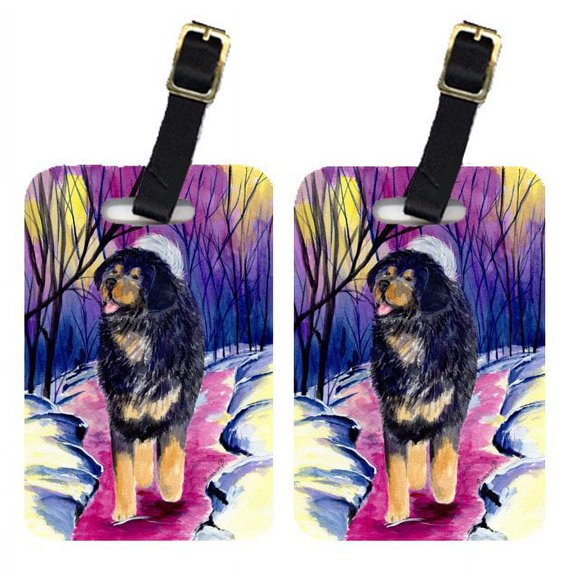 Pair of 2 Tibetan Mastiff Luggage Tags
